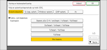 Illustrasjon av betjeningspanelet