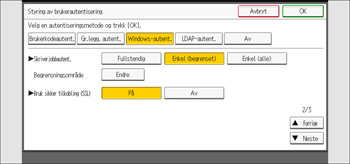 Illustrasjon av betjeningspanelet
