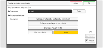 Illustrasjon av betjeningspanelet