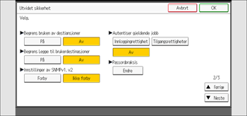 Illustrasjon av betjeningspanelet