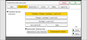 Illustrasjon av betjeningspanelet