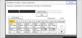 Illustrasjon av betjeningspanelet