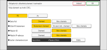 Illustrasjon av betjeningspanelet