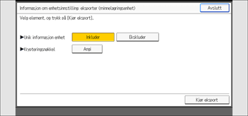 Illustrasjon av betjeningspanelet