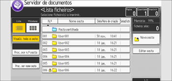 Ilustração do ecrã do painel de operação