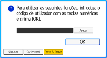 Ilustração do ecrã do painel de operação