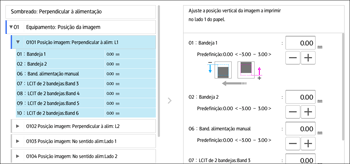 Ilustração do ecrã do painel de operação