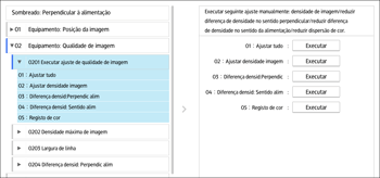 Ilustração do ecrã do painel de operação