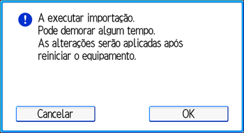 Ilustração do ecrã do painel de operação