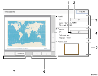 Bild av användarpanelen (numrerade detaljer)