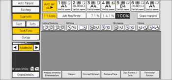 Bild av användarpanelens skärm