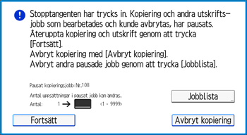 Bild av användarpanelens skärm