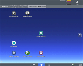 Bild på användarpanelens skärm