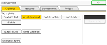 Bild av användarpanelens skärm