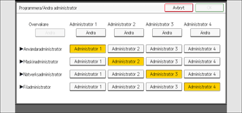 Bild av användarpanelens skärm