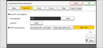 Bild på användarpanelens skärm