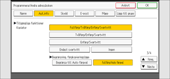 Bild på användarpanelens skärm