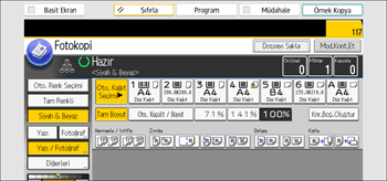İşletim paneli ekran görseli