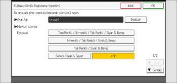 İşletim paneli ekran görseli