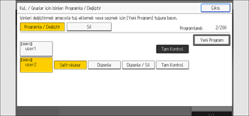 İşlem paneli ekran çizimi