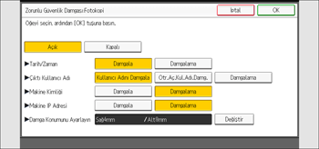 İşlem paneli ekran çizimi