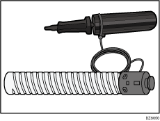 Correction bottle and air pump illustration