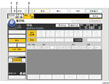 已编号的操作面板画面插图