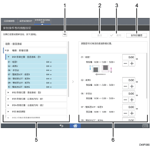 操作面板畫面說明圖編號標註說明圖