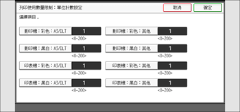 操作面板畫面說明圖