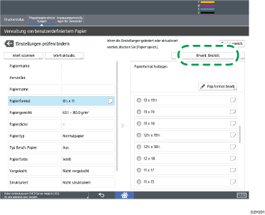 Abbildung Bedienfeld-Display