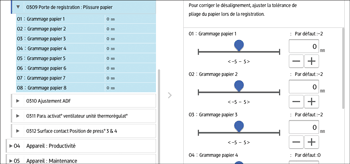 Illustration de l'écran du panneau de commande