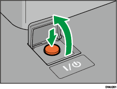 Illustration de l'interrupteur d'alimentation principale.