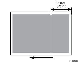 Illustration de fluctuation de la densité des stries horizontales : bord queue du papier (85 mm)