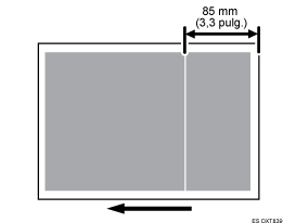 Ilustración de la fluctuación en la densidad con rayas horizontales: borde posterior del papel (85 mm)