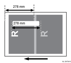 Afbeelding van ongelijkmatige glans: haaks op invoerrichting