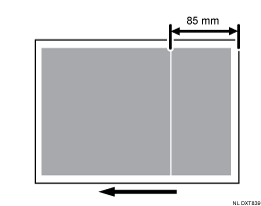 Illustratie van horizontale dichtheidsfluctuatie in vegen: onderrand papier (85 mm)