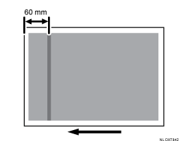 Illustratie van horizontale zwarte bandvorming: bovenrand papier (60 mm)