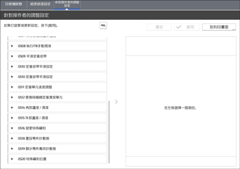 操作面板畫面說明圖