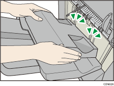 Thin paper support tray illustration