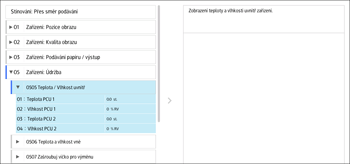 Ilustrace displeje ovládacího panelu