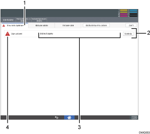 Číslovaná ilustrace displeje ovládacího panelu