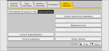 Operation panel screen illustration