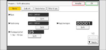 Operation panel screen illustration