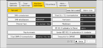 Operation panel screen illustration