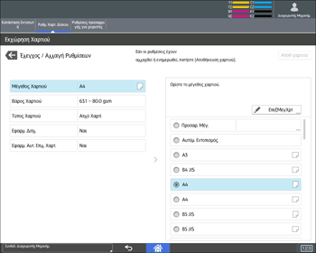 Εικονα οθονης πινακα χειρισμου