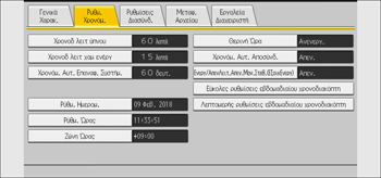 Εικονα οθονης πινακα χειρισμου