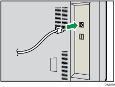 Ilustración de la conexión del cable de Ethernet