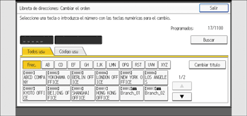 Ilustración de la pantalla del panel de mandos