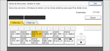 Ilustración de la pantalla del panel de mandos
