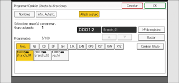 Ilustración de la pantalla del panel de mandos